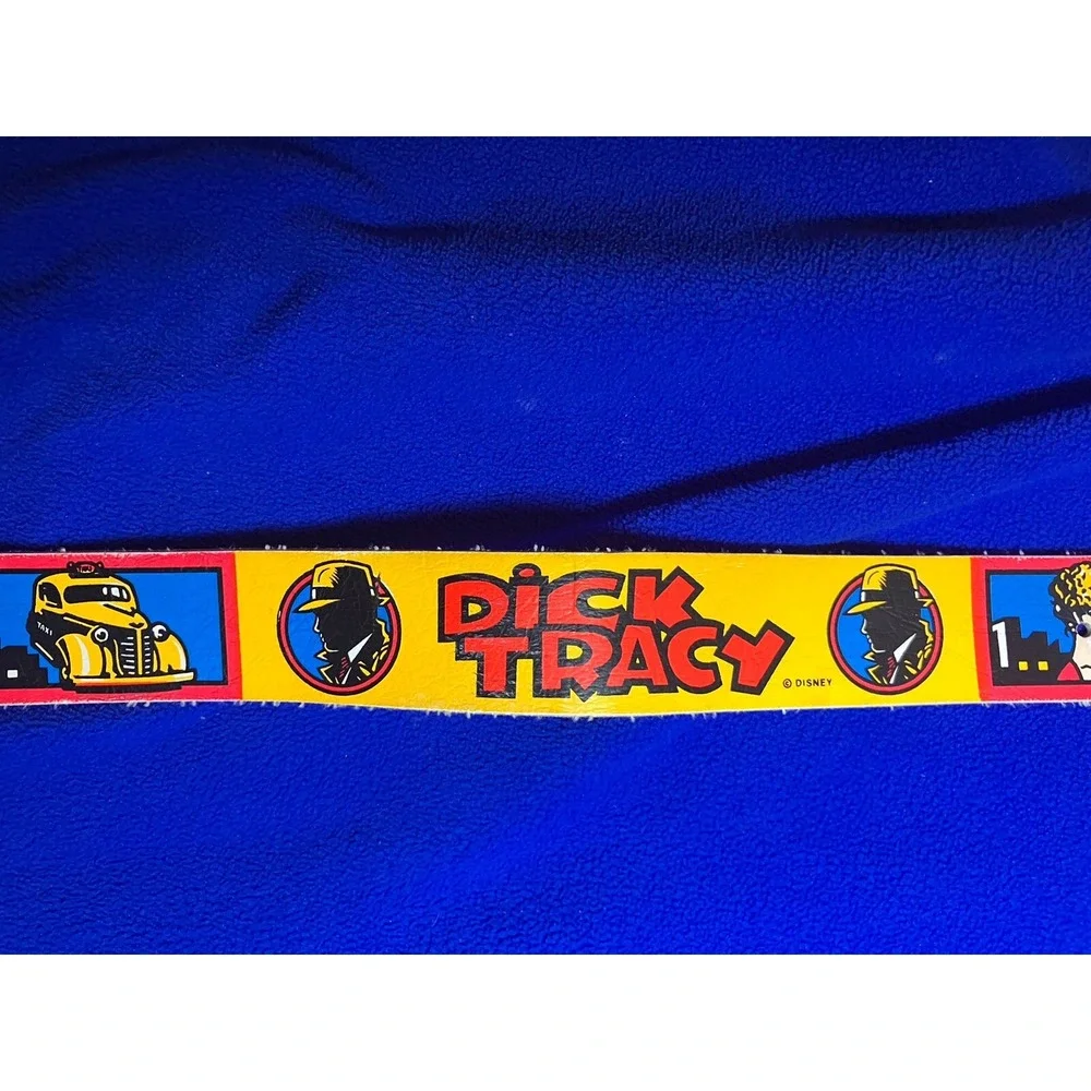 Vintage 1988 Walt Disney Dick Tracy Lee Leather Belt ‎ Size 20-22 Made in USA